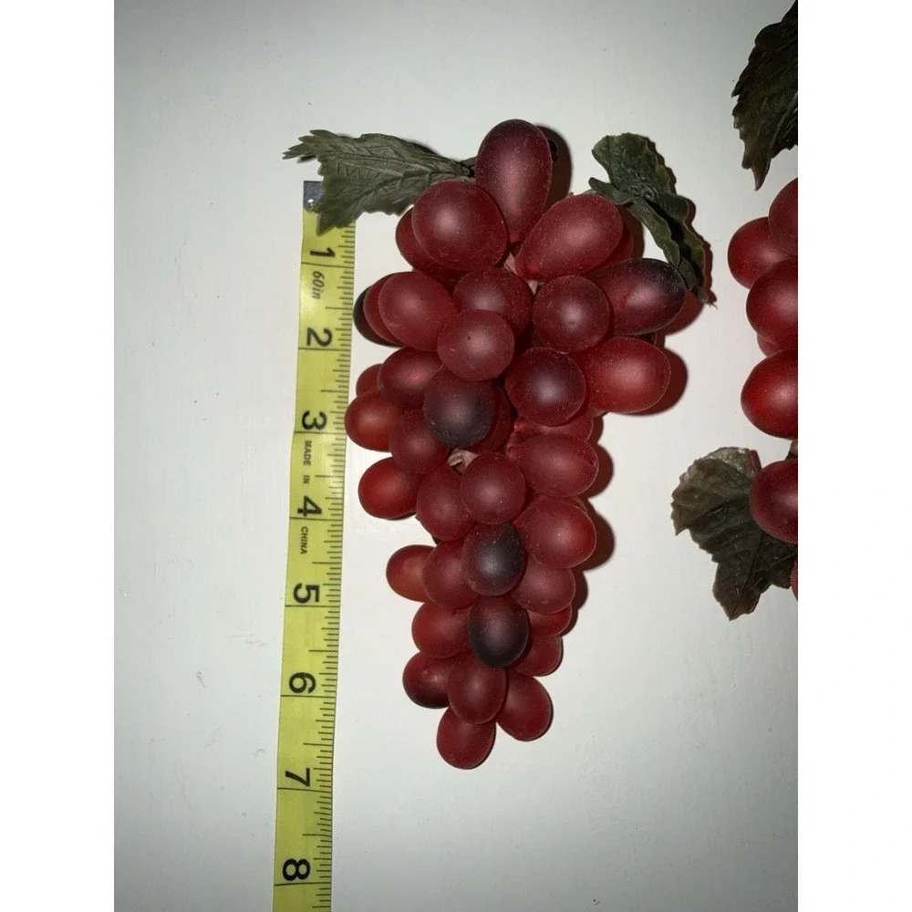 Vintage Dark Red Grape‎ Clusters Plastic Lot Of 2 Realistic Lightweight